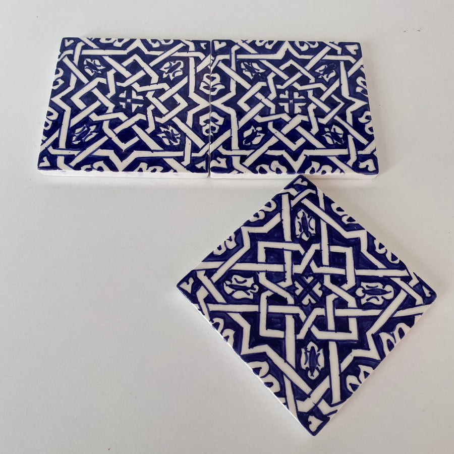 MyTindy 4"X4" tiles blue and white hand painted ceramic bathroom for wall and ground, tiles wall decorative