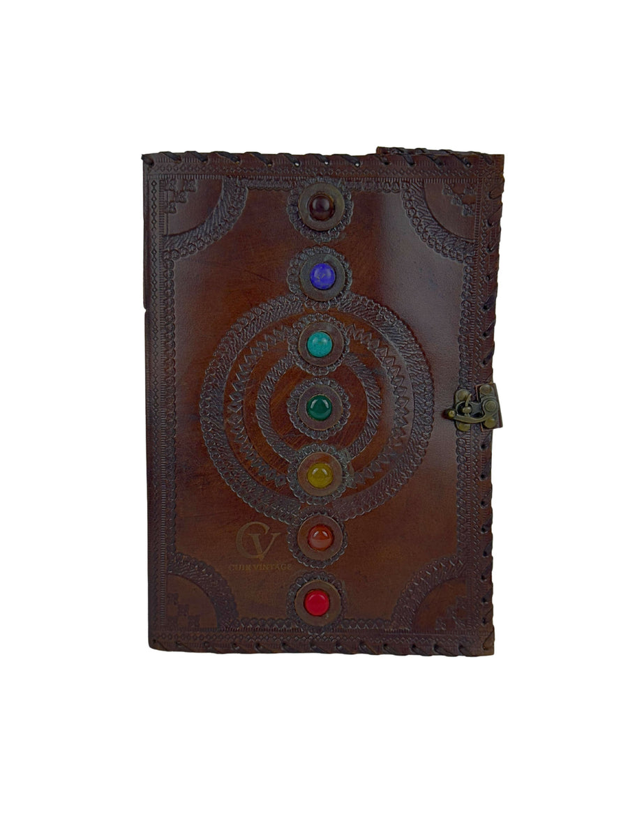 MyTindy 7 CHAKRAS Genuine Goatskin Leather Notebook