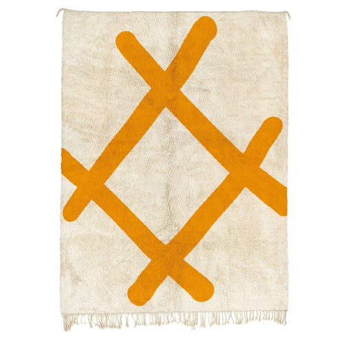 MyTindy Abstract Orange Modern Beni Ourain Rug