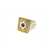 MyTindy African Ring Chevron Bead Stone Hand Gold and Silver Tuareg, view 2