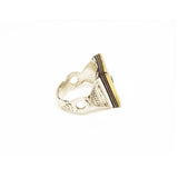 MyTindy African Ring Chevron Bead Stone Hand Gold and Silver Tuareg, view 6