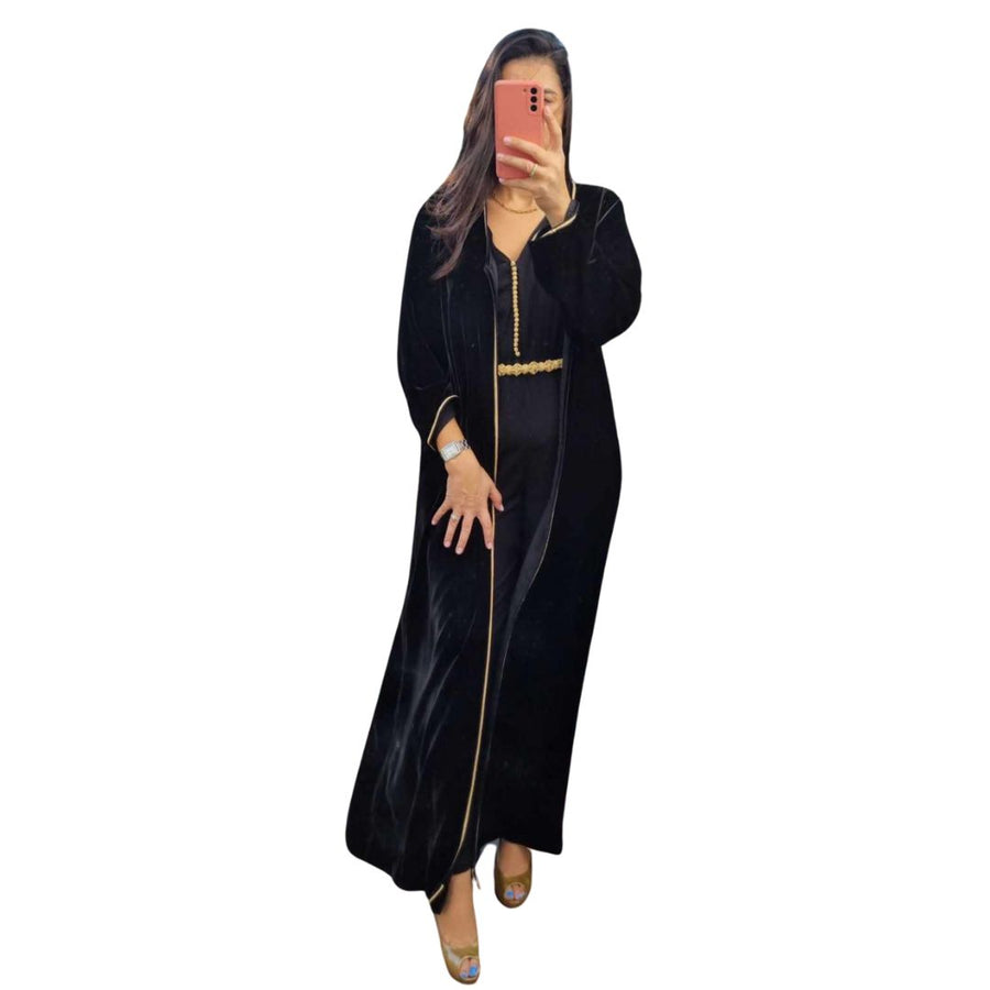 MyTindy AMAJ Black Velvet Kimono