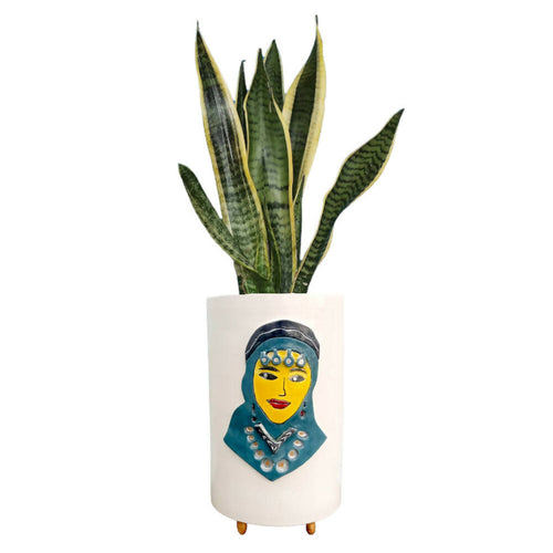 MyTindy Amazigh girl glazed ceramic pot