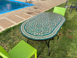 MyTindy Amazing dinning Table, Moroccan Mosaic Table,  Oval table, outdoor-indoor Mosaic Table, Large Mosaic Table, 100% handcrafted, free shipping, view 2