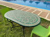 MyTindy Amazing dinning Table, Moroccan Mosaic Table,  Oval table, outdoor-indoor Mosaic Table, Large Mosaic Table, 100% handcrafted, free shipping, view 3