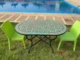 MyTindy Amazing dinning Table, Moroccan Mosaic Table,  Oval table, outdoor-indoor Mosaic Table, Large Mosaic Table, 100% handcrafted, free shipping, view 5
