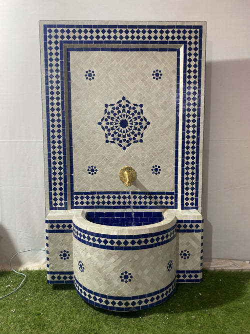 MyTindy Amazing Mosaic Fountain for Outdoor and Indoor, Mid Century Fountain water inside, Moroccan Mosaic Fountain