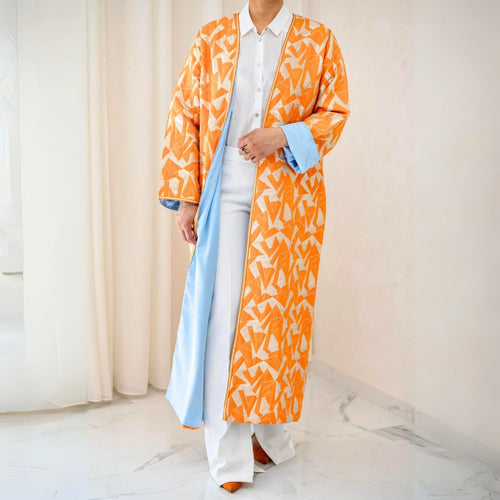MyTindy ANYA Yellow Embroidered Moroccan Kimono