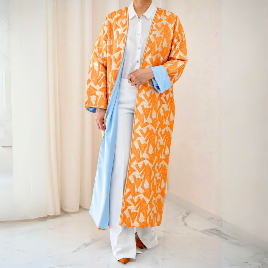 MyTindy ANYA Yellow Embroidered Moroccan Kimono