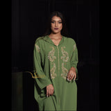 MyTindy Apple Green Djellaba with Pearls, view 3