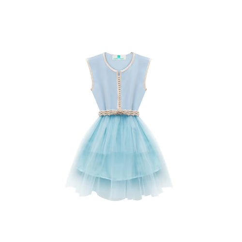 MyTindy Aqua blue Moroccan kaftan for girls kids