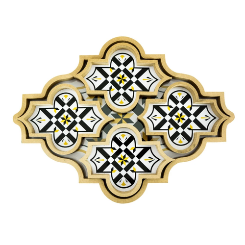 MyTindy Arabesque Serving Tray with Coasters