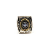 MyTindy Artisan Tuareg Silver & Copper Ring Chevron Bead, view 2