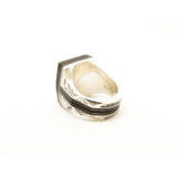 MyTindy Artisan Tuareg Silver & Copper Ring Chevron Bead, view 4