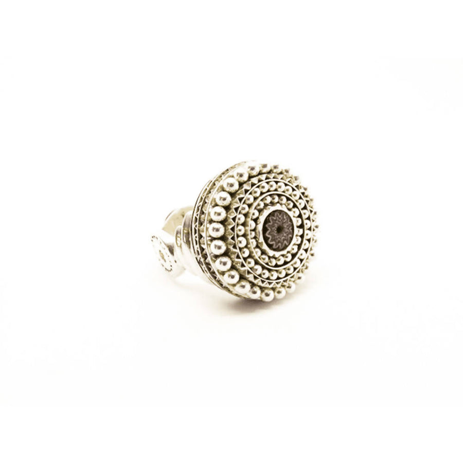 MyTindy Artisan Tuareg Silver Ring Chevron Bead