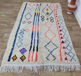 MyTindy Authentic Moroccan rug Style Azilal rug 4x8 ft Handmade rug Berber rug, view 2