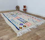 MyTindy Authentic Moroccan rug Style Azilal rug 4x8 ft Handmade rug Berber rug, view 5