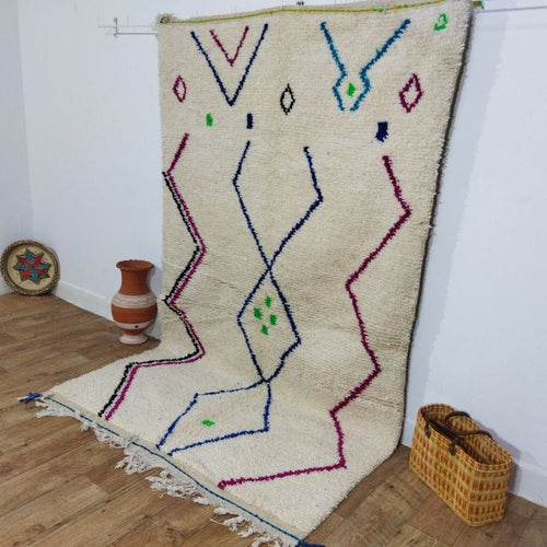 MyTindy Authentic Moroccan rug Style Azilal rug 4x8 ft Handmade rug Berber rug