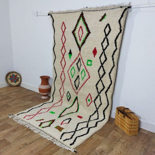 MyTindy Authentic Moroccan rug Style Azilal rug 4x8 ft Handmade rug Berber rug