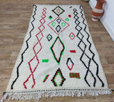MyTindy Authentic Moroccan rug Style Azilal rug 4x8 ft Handmade rug Berber rug, view 2