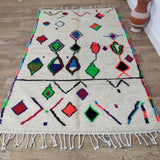 MyTindy Authentic Moroccan rug Style Azilal rug 4x8 ft Handmade rug Berber rug, view 3