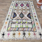 MyTindy Authentic Moroccan rug Style Azilal rug 4x8 ft Handmade rug Berber rug, view 2