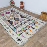 MyTindy Authentic Moroccan rug Style Azilal rug 4x8 ft Handmade rug Berber rug, view 3