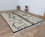 MyTindy Authentic Moroccan rug Style Beni Ouarain rug 4x6 ft Handmade Rug Berber rug, view 2