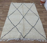 MyTindy Authentic Moroccan rug Style Beni Ouarain rug 4x7 ft Handmade Rug Berber rug, view 2