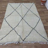 MyTindy Authentic Moroccan rug Style Beni Ouarain rug 4x7 ft Handmade Rug Berber rug, view 3
