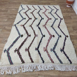 MyTindy Authentic Moroccan rug Style Beni Ouarain rug 4x7 ft Handmade Rug Berber rug, view 2