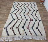 MyTindy Authentic Moroccan rug Style Beni Ouarain rug 4x7 ft Handmade Rug Berber rug, view 3