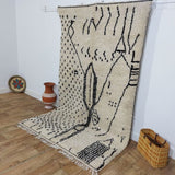 MyTindy Authentic Carpet Morocco Style Beni Ouarain rug 4x8 ft Handmade Rug berber rugs from morocco, view 2
