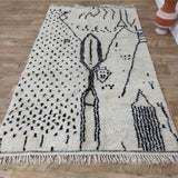 MyTindy Authentic Carpet Morocco Style Beni Ouarain rug 4x8 ft Handmade Rug berber rugs from morocco, view 5