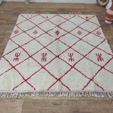 MyTindy Authentic Moroccan rug Style Beni Ouarain rug 6x6 ft Handmade Rug Berber rug, view 2