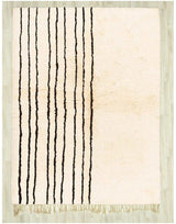 MyTindy Authentic Moroccan Wool Black and White Beni Mrirt Rug, view 2
