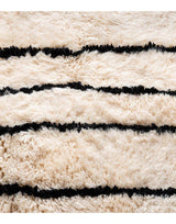 MyTindy Authentic Moroccan Wool Black and White Beni Mrirt Rug, view 3
