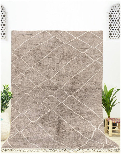 MyTindy Authentic Moroccan Wool Brown Beni Mrirt Rug