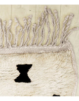 MyTindy Authentic Moroccan Wool Cream and Black Beni Mrirt Rug, view 5