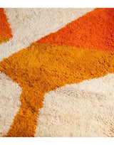 MyTindy Authentic Moroccan Wool Orange and Brown Beni Mrirt Rug, view 3