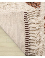MyTindy Authentic Moroccan Wool Orange and Brown Beni Mrirt Rug, view 6