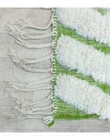 MyTindy Authentic Moroccan Wool White and Green Beni Mrirt Rug, view 6