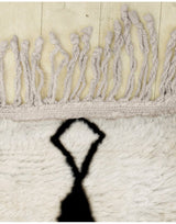 MyTindy Authentic Moroccan Wool White Cream and Black Beni Mrirt Rug, view 6