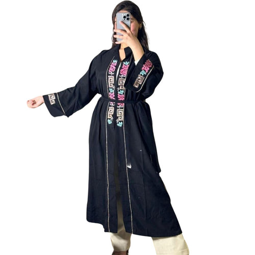 MyTindy AZAL Black Moroccan Kimono