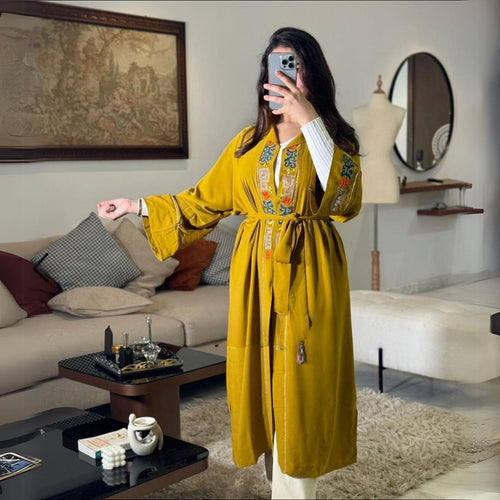 MyTindy AZAL Mustard Moroccan Kimono