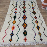 MyTindy Authentic Colorful Rug 5x8 Ft - Moroccan Wool Berber Carpet, view 4