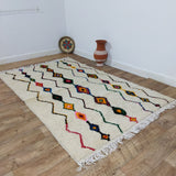 MyTindy Authentic Colorful Rug 5x8 Ft - Moroccan Wool Berber Carpet, view 5