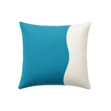 MyTindy Azure Meadow Moroccan Hand-Embroidered Cushion – Two-Tone Linen Decorative Pillow, view 3