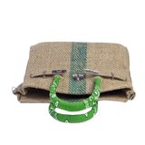 MyTindy 24H LALO Green Coffee Jute Handbag, view 4
