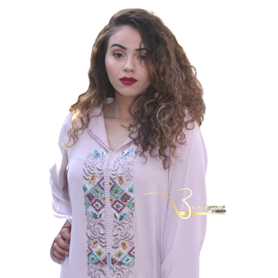 MyTindy Baby Pink Djellaba with Pearls